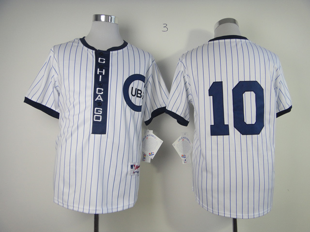 Men Chicago Cubs #10 Santo White Throwback 1909 MLB Jerseys->atlanta braves->MLB Jersey
